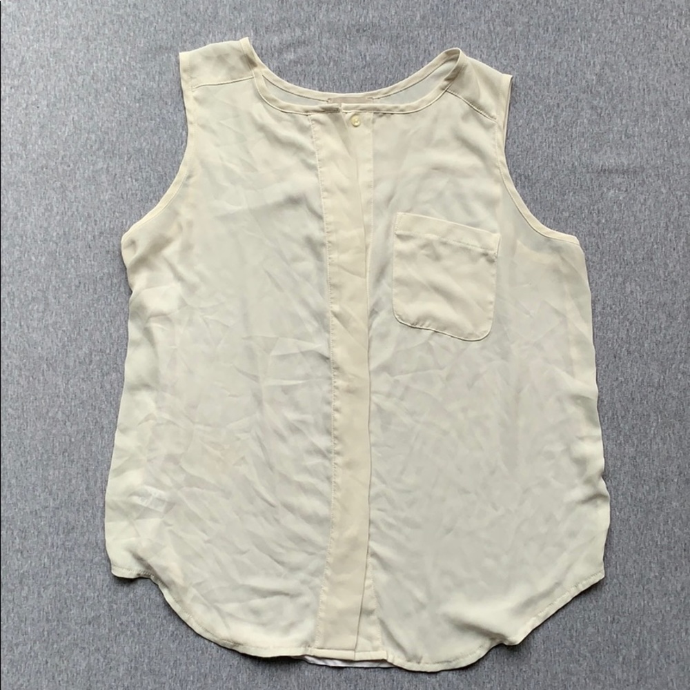 LOFT maternity button front ivory shell